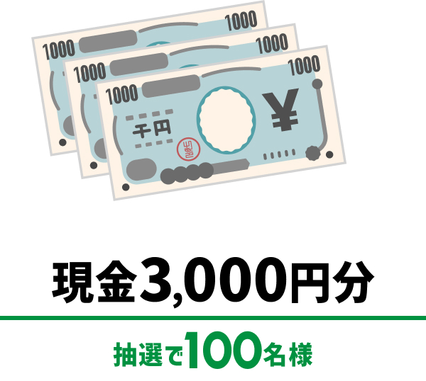 現金3千円分