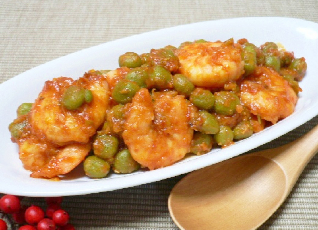 カラフルエビチリ おすすめアレンジレシピ お豆を中心としたつくだ煮 お惣菜とおせち おいしいかんどうずっといつまでも カネハツ食品株式会社