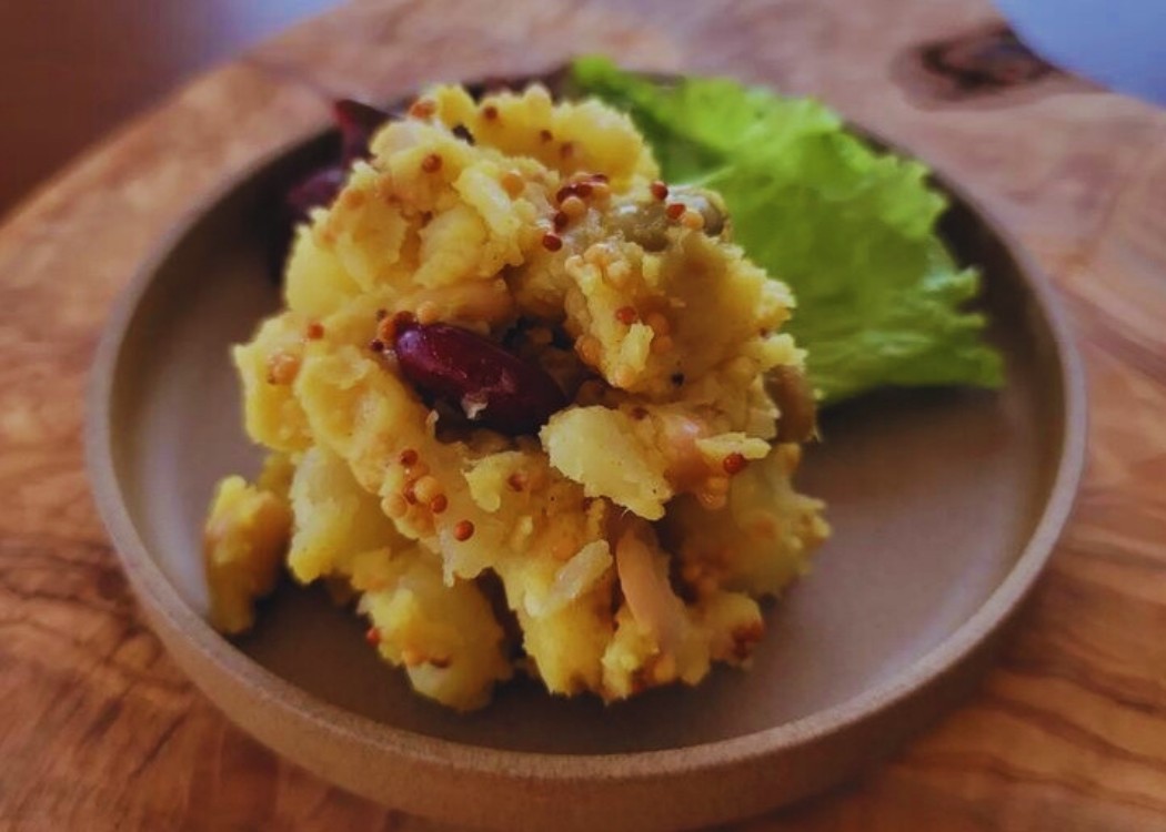 【サラダに！まめ大豆ミート+4種のお豆を使用】おつまみに！ 豆入りカレーポテトサラダ